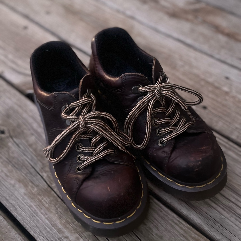 Y2K Dr. Martens Brown Chunky Oxfords W8 M7